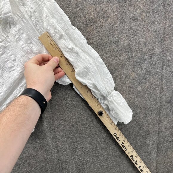 Anthropologie Shirt Womens Small White Textured Wrap Crop Blouse Top Boho - Picture 5 of 11